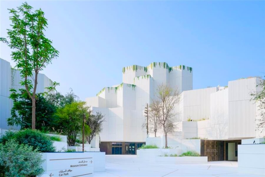 exterior of the natural history museum on saadiyat island